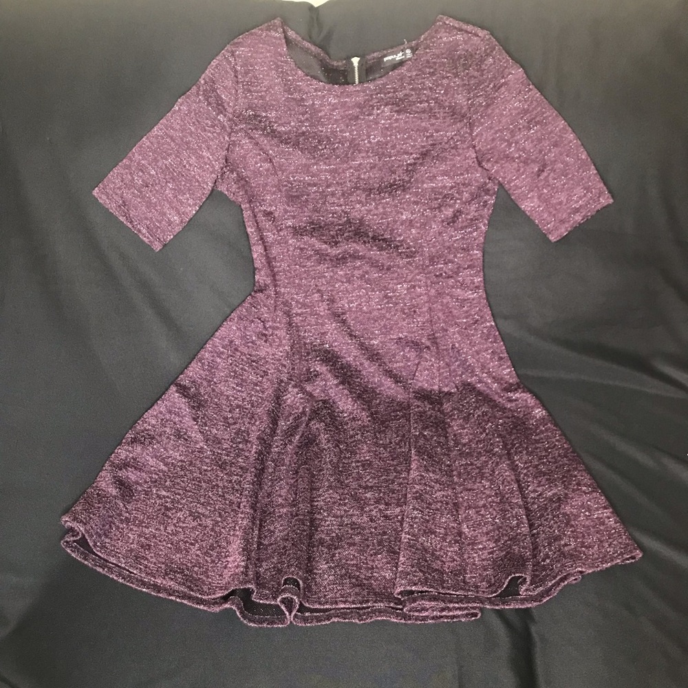Popular Basics-Womens Purple Fit and Flare Stretch